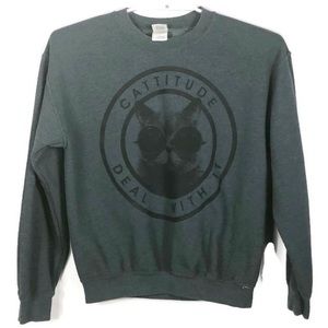 Cattitude Cat Graphic Novelty Sweatshirt Top